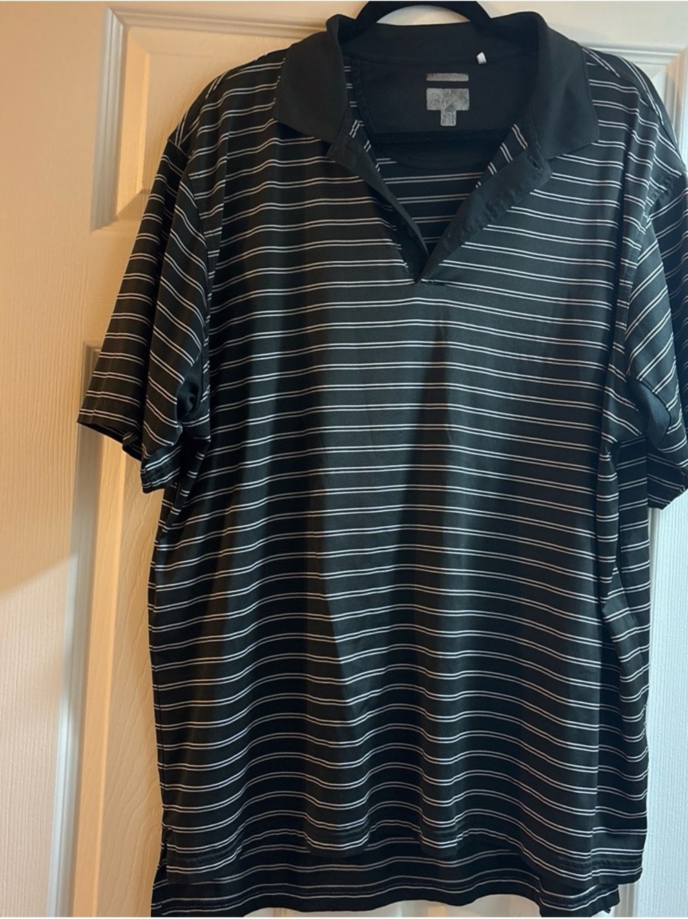 Men's Black Striped Polo Shirt